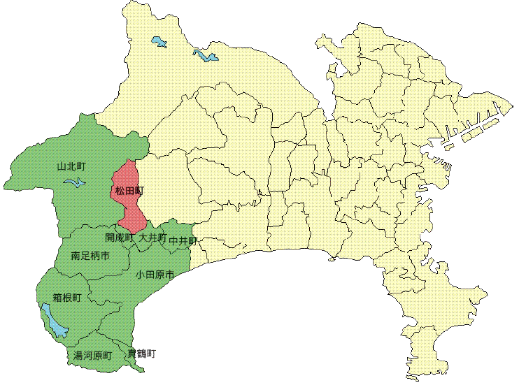 松田町の地図の画像